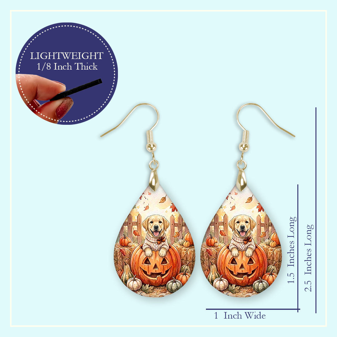 Size chart for Mini 1.5 inch and Large 2.25 inch teardrop earrings