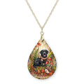 Black Lab Woodland Teardrop Necklace