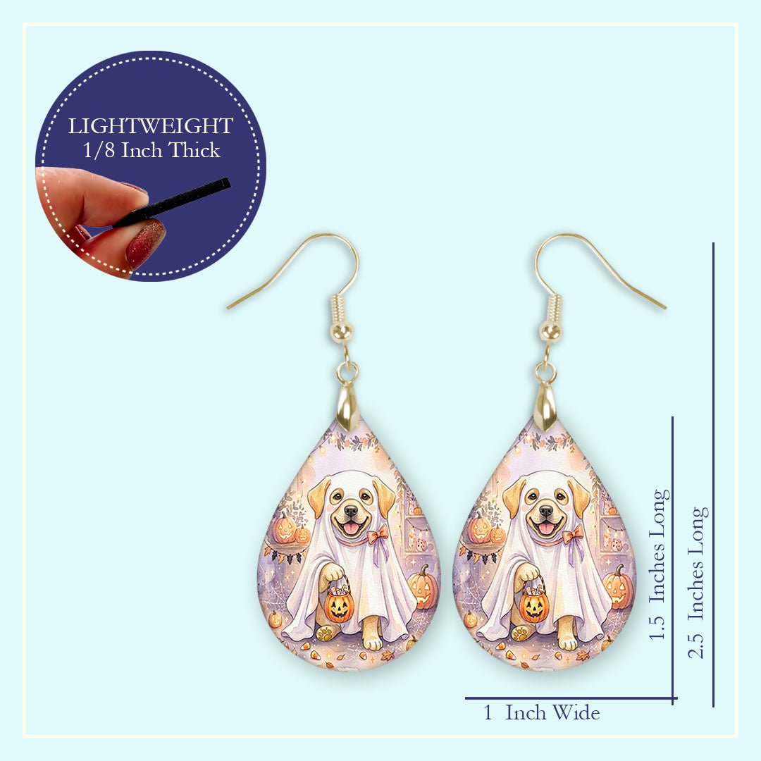Size chart for Mini 1.5 inch and Large 2.25 inch teardrop earrings