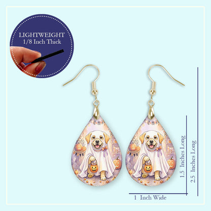 Size chart for Mini 1.5 inch and Large 2.25 inch teardrop earrings