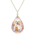 Yellow Lab Ghost Teardrop Necklace
