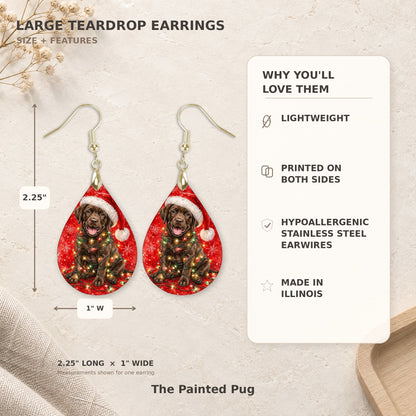 Earring size guide: 2.25 inches long with hook, 1 inch wide