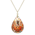 German Shepherd Pumpkin Teardrop Necklace