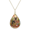 German Shepherd Woodland Teardrop Necklace