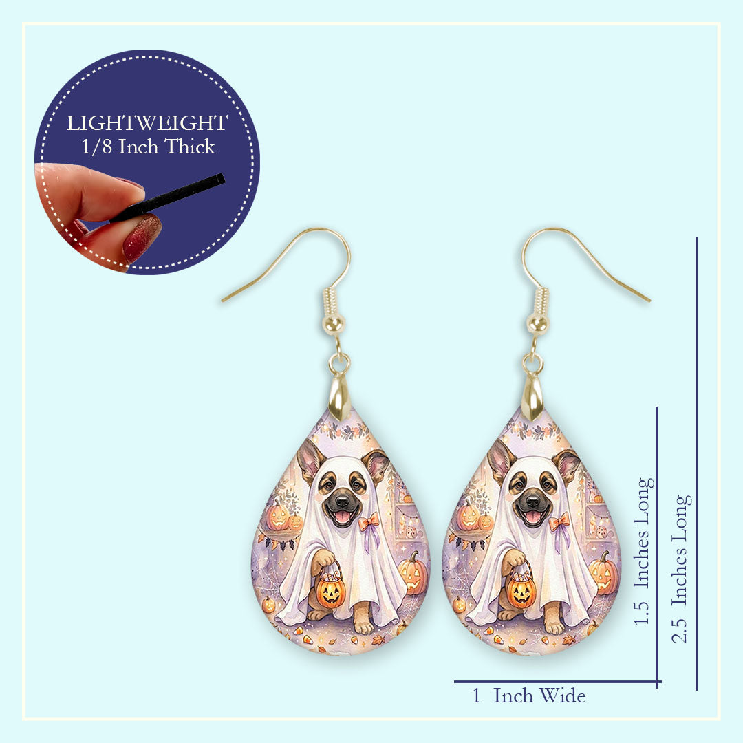 Size chart for Mini 1.5 inch and Large 2.25 inch teardrop earrings