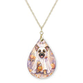 German Shepherd Ghost Teardrop Necklace