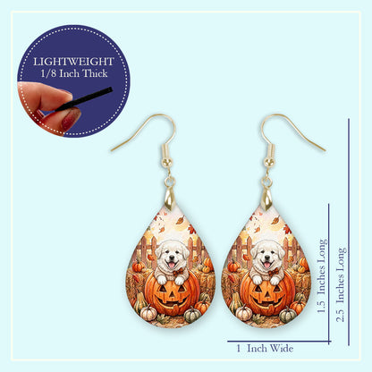 Size chart for Mini 1.5 inch and Large 2.25 inch teardrop earrings