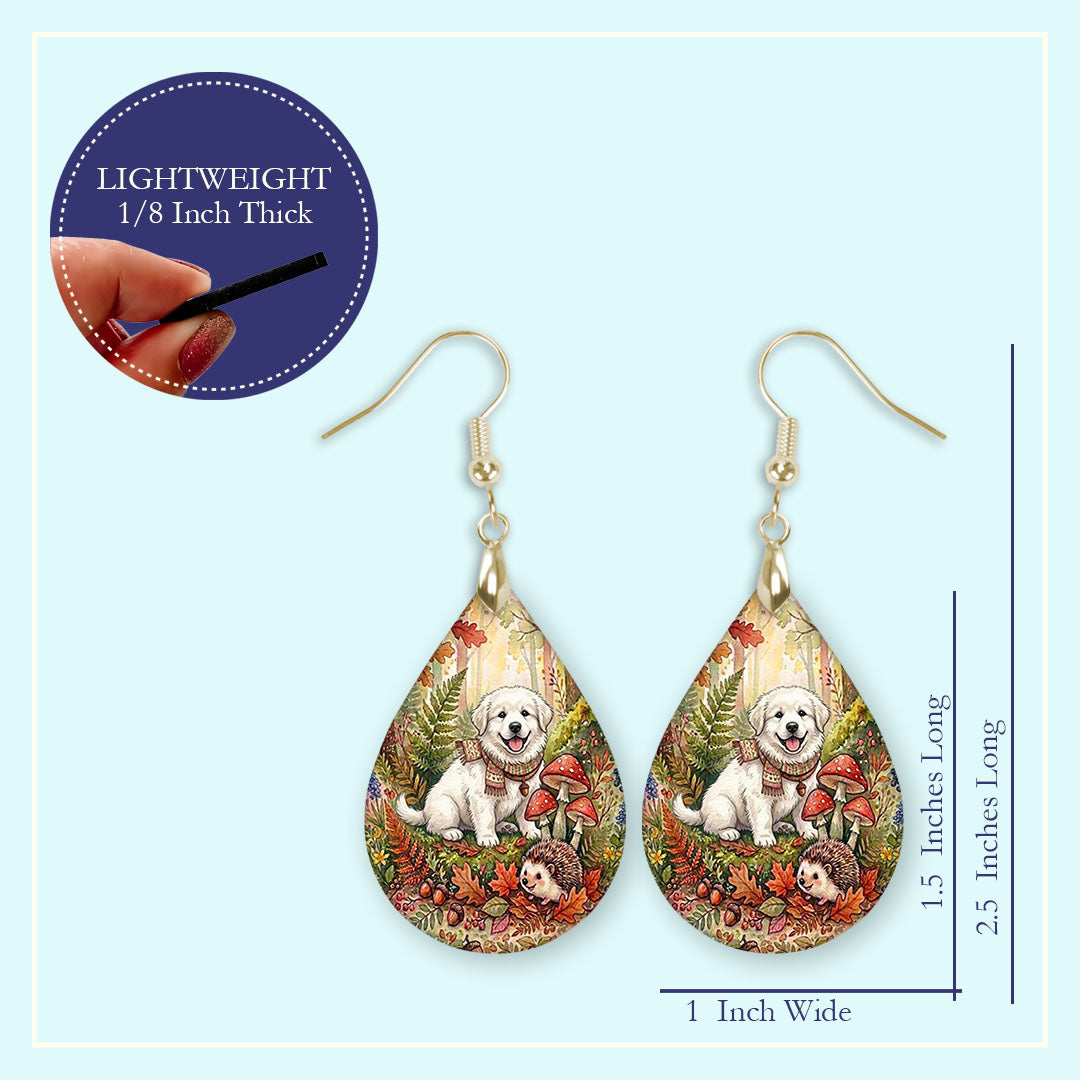 Size chart for Mini 1.5 inch and Large 2.25 inch teardrop earrings