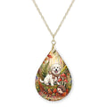 Great Pyrenees Woodland Teardrop Necklace