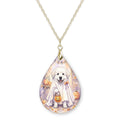 Great Pyrenees Ghost Teardrop Necklace