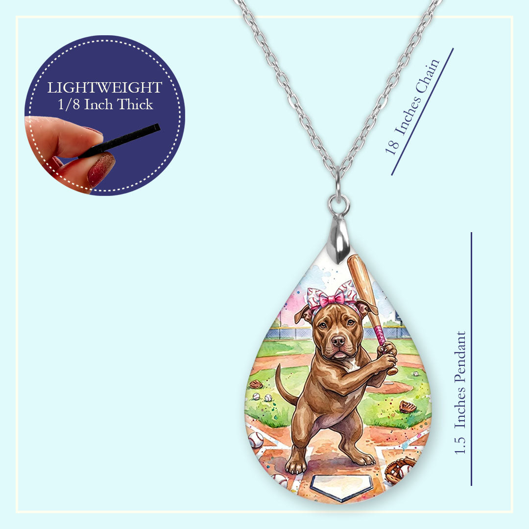 18 inch chain length guide for the pitbull baseball teardrop pendant necklace