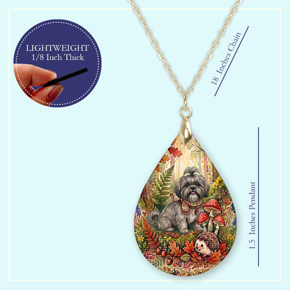 18 inch chain length guide for the grey shih tzu woodland teardrop pendant necklace