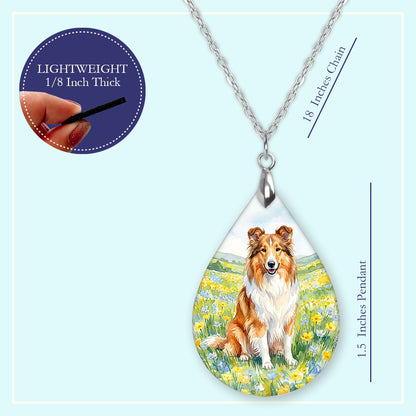 18 inch chain length guide for the collie spring meadow teardrop pendant necklace