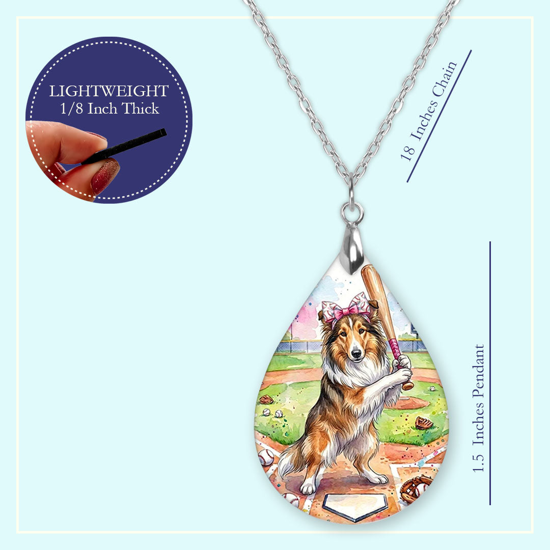 18 inch chain length guide for the collie baseball teardrop pendant necklace