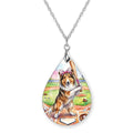 Collie Baseball Teardrop Necklace