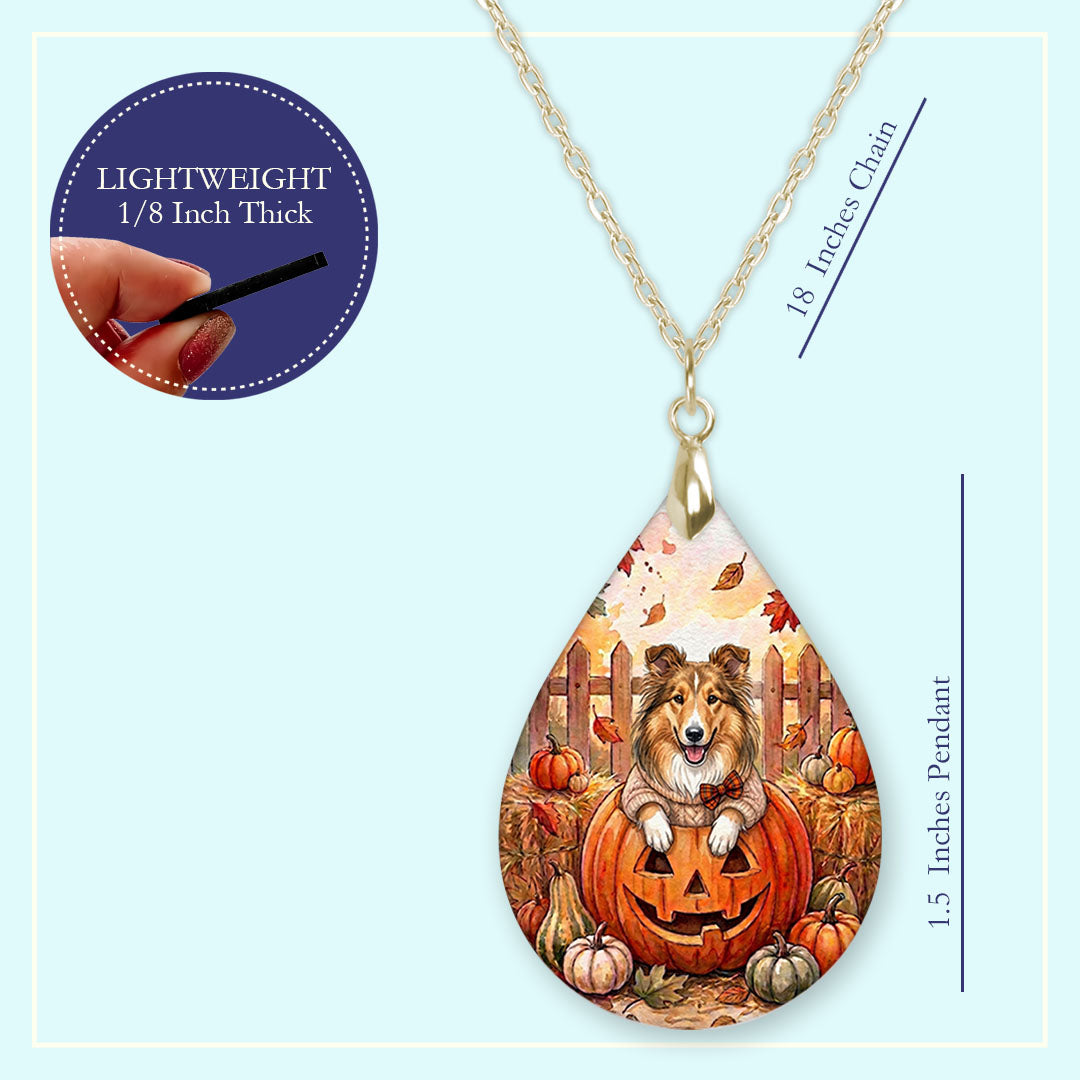 18 inch chain length guide for the collie pumpkin teardrop pendant necklace
