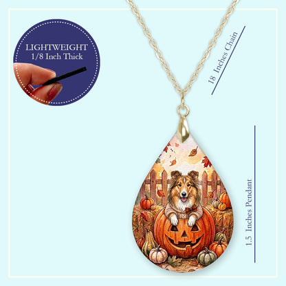 18 inch chain length guide for the collie pumpkin teardrop pendant necklace