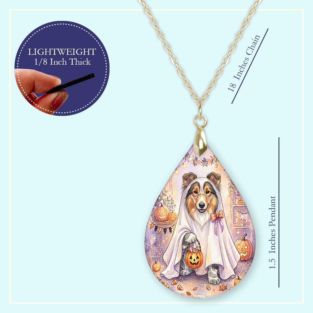 18 inch chain length guide for the collie ghost teardrop pendant necklace