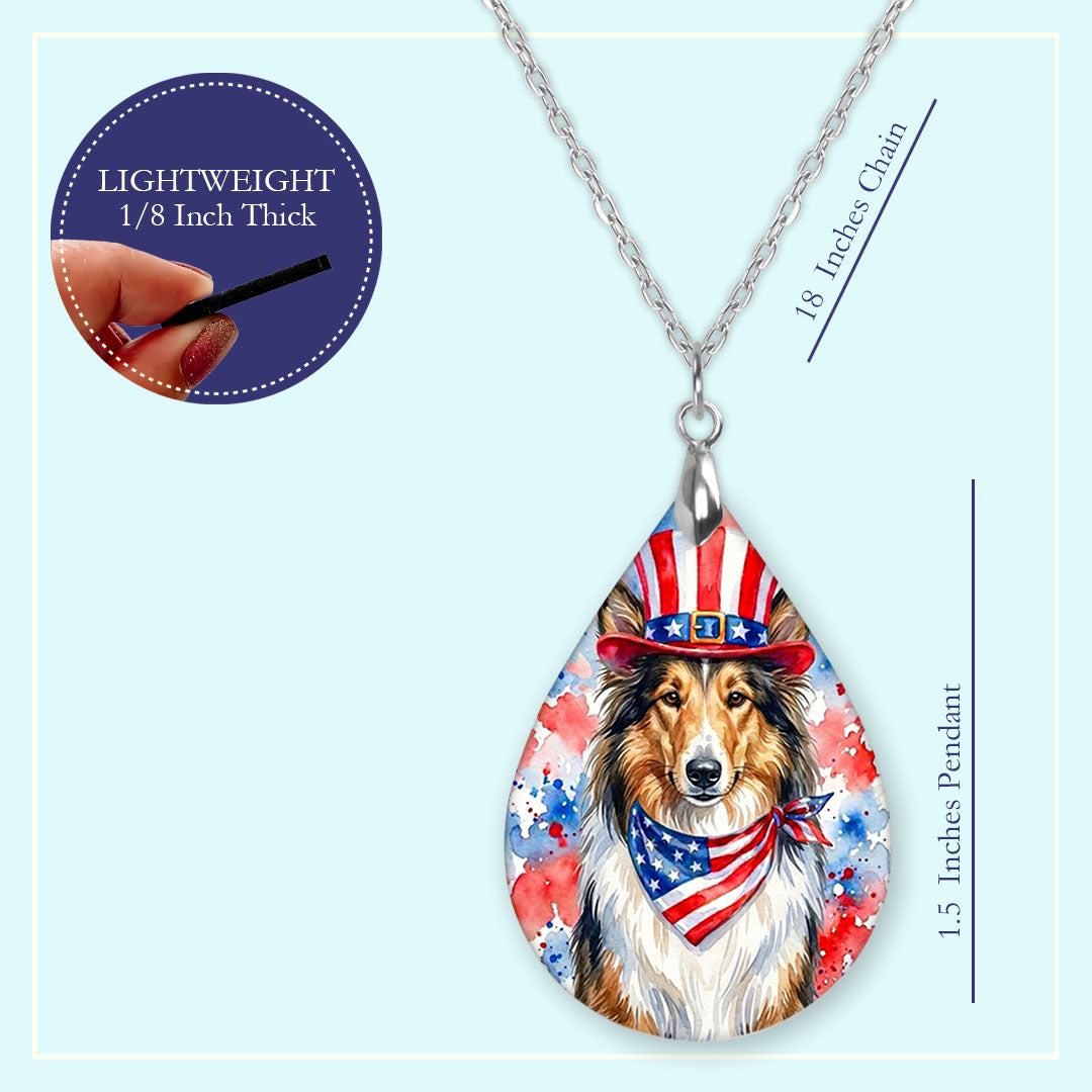 18 inch chain length guide for the collie patriotic teardrop pendant necklace