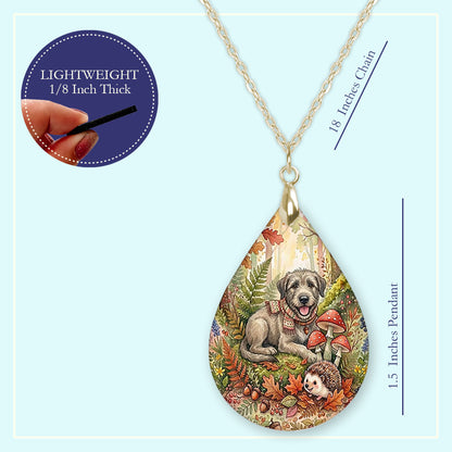 18 inch chain length guide for the Irish Wolfhound woodland teardrop pendant necklace