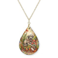 Irish Wolfhound Woodland Teardrop Necklace