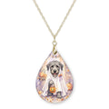 Irish Wolfhound Ghost Teardrop Necklace