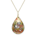 Harlequin Great Dane Woodland Teardrop Necklace