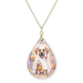 Great Dane Ghost Teardrop Necklace