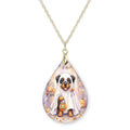 Rottweiler Ghost Teardrop Necklace