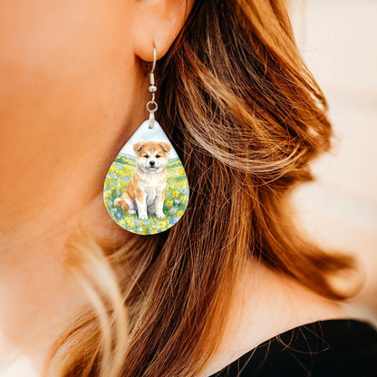 Model wearing Akita spring meadow teardrop earrings