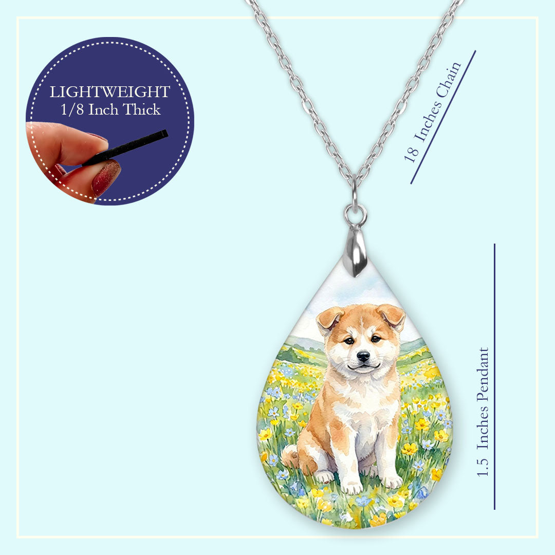 18 inch chain length guide for the Akita spring meadow teardrop pendant necklace