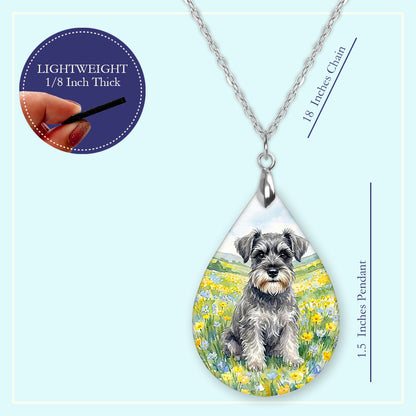 18 inch chain length guide for the Schnauzer spring meadow teardrop pendant necklace