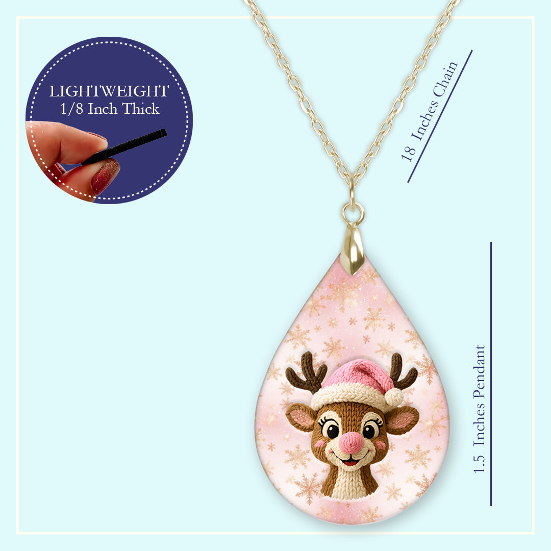 18 inch chain length guide for the pink reindeer teardrop pendant necklace