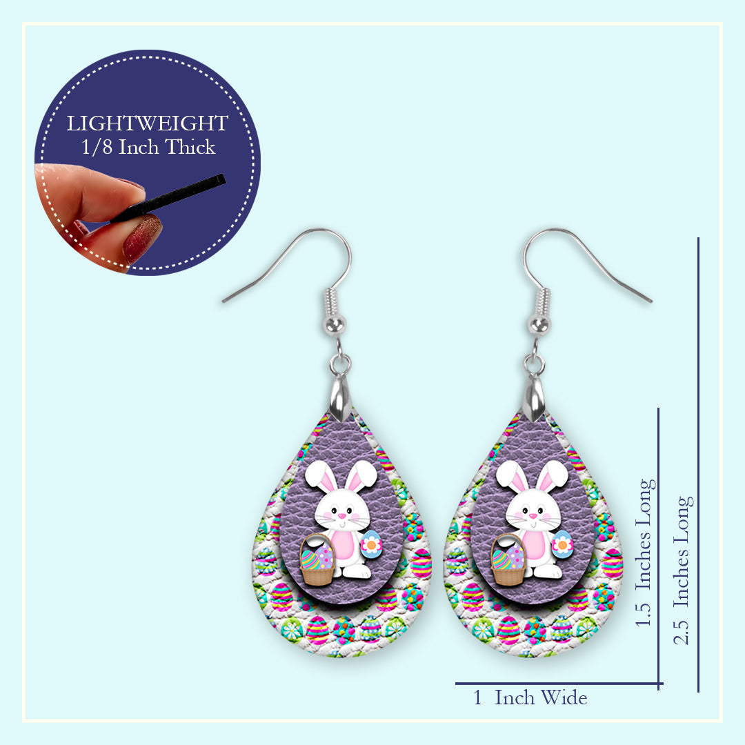 Easter Bunny Teardrop Earrings – Lightweight Spring Bunny Dangles