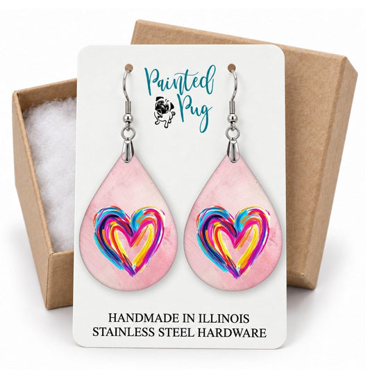 Heart Teardrop Earrings gift box