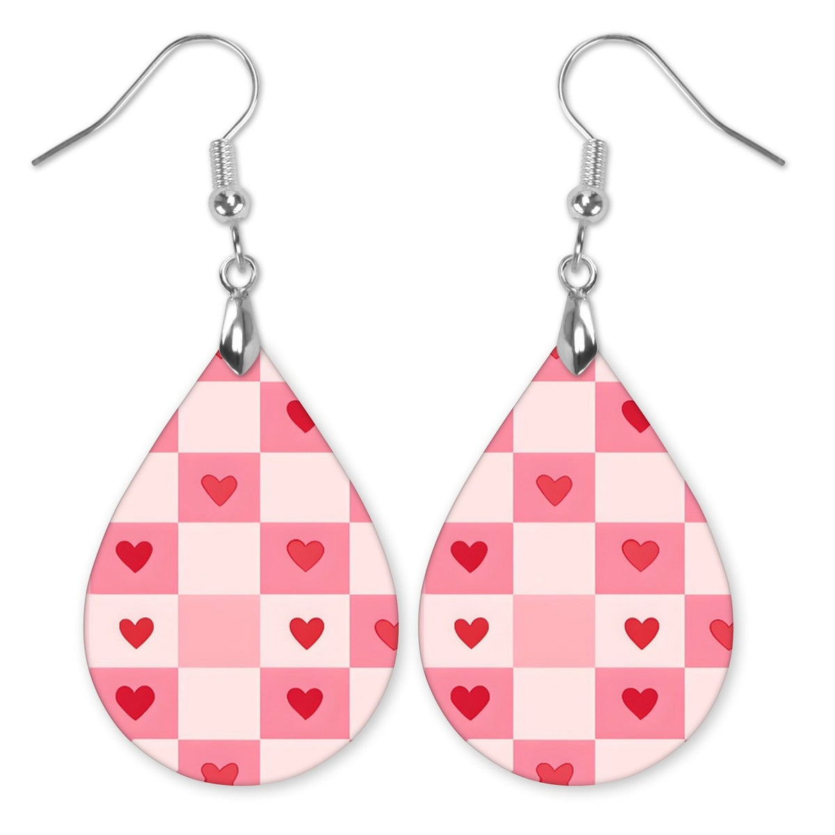 Heart Teardrop Earrings on white