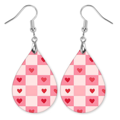 Heart Teardrop Earrings on white
