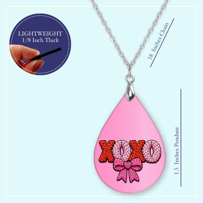 XOXO Bow Teardrop Earrings – Pink Valentine XOXO Dangle Earrings