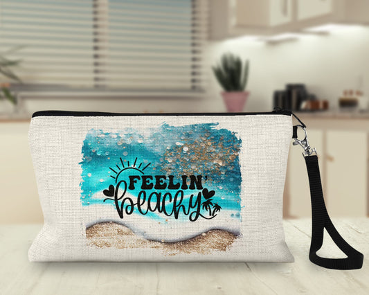 Feelin Beachy makeup bag wristlet