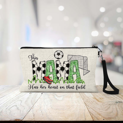 Soccer mama game day makeup bag wristlet