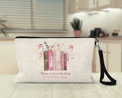 No such thing as too many books makeup bag wristlet