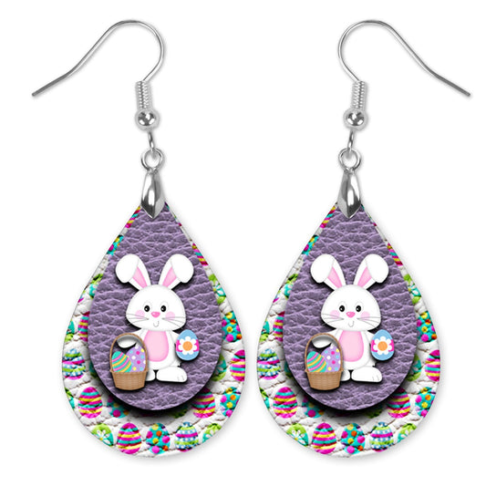 Easter Bunny Teardrop Earrings – Lightweight Spring Bunny Dangles