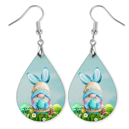 Easter Gnome Teardrop Earrings – Lightweight Spring Gnome Dangles