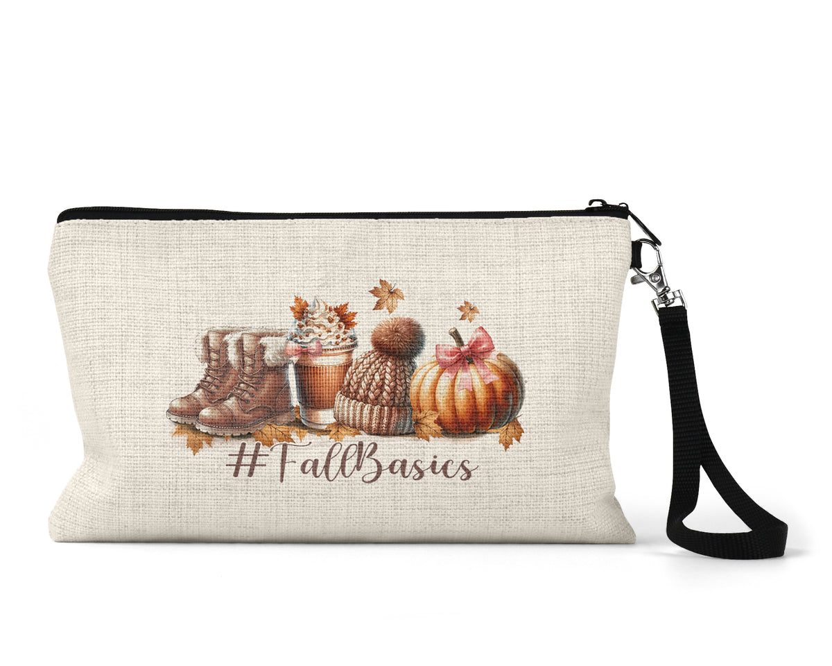 Fall Basics Makeup Bag front view on a white background