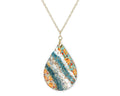 Fall Pumpkin Milkyway Teardrop Shape Necklace