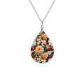 Floral Dahlia Fall Teardrop Shape Necklace