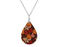 Fall Leaves Teardrop Shape Necklace
