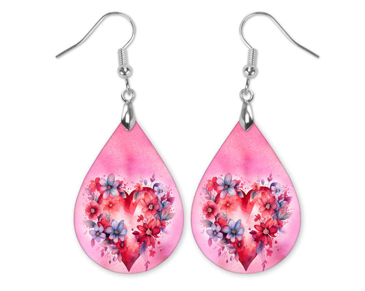 Valentine's Day Floral Heart 2 Earrings