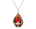 Gnome Hot Cocoa Christmas Teardrop Shape Necklace