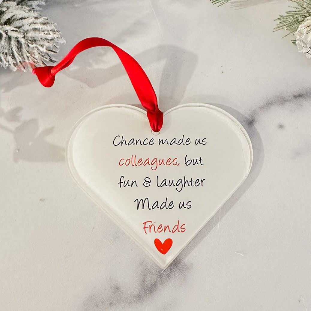 Coworker Friends Ornament – Heart Acrylic Christmas Gift